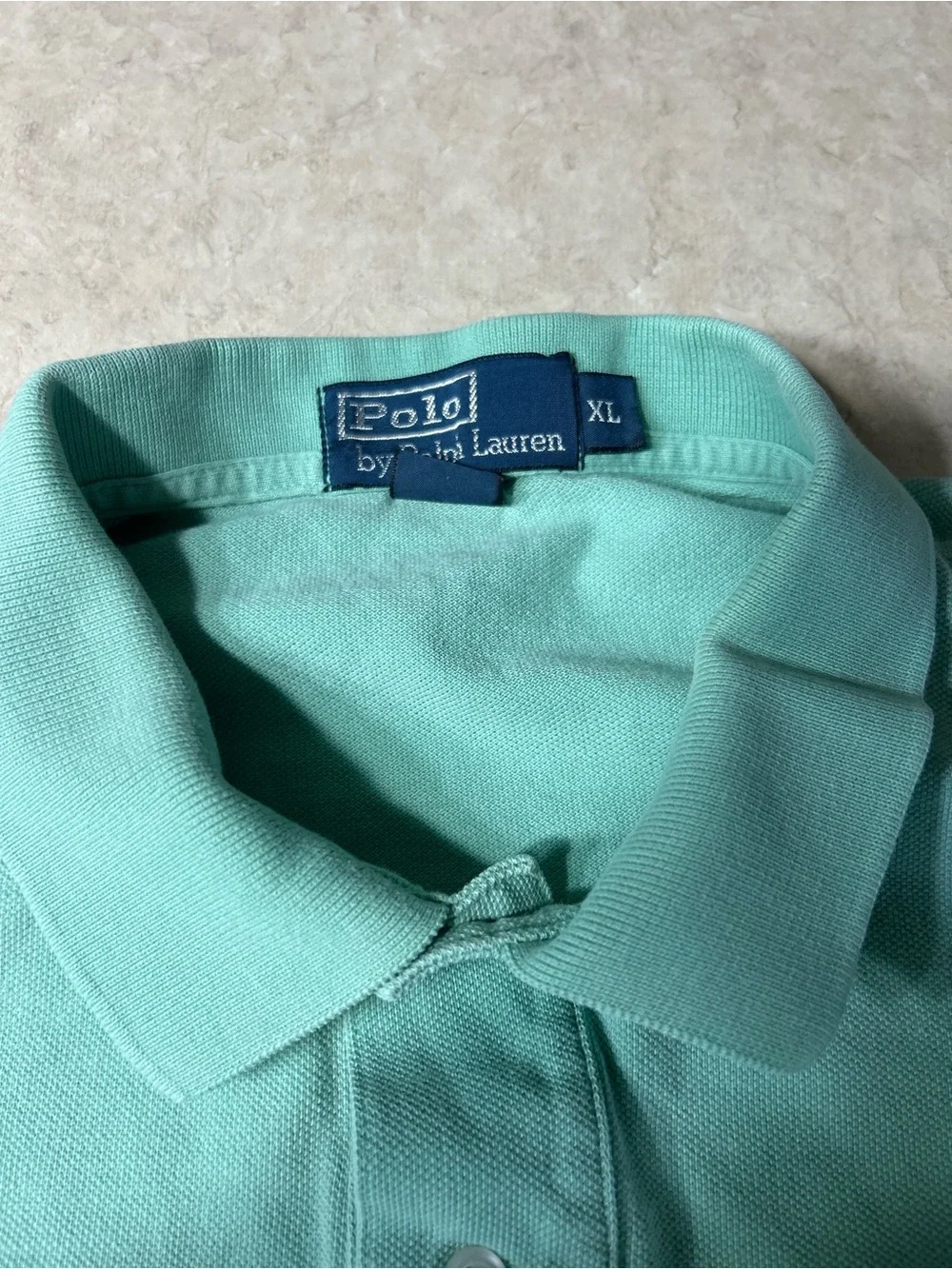 Pair (2) Polo By Ralph Lauren XL Teal And White With Brown Stripes Polos